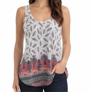 Boho Feather Print Racerback Top
